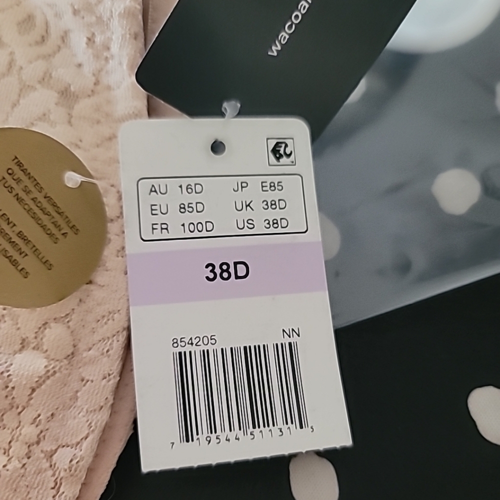 Wacoal Women's Halo Multi-way Strapless Bra Nude, Sz 38 D - Picture 4 of 7